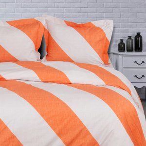 3 Pcs Queen Microfiber Duvet Cover Set, Orange